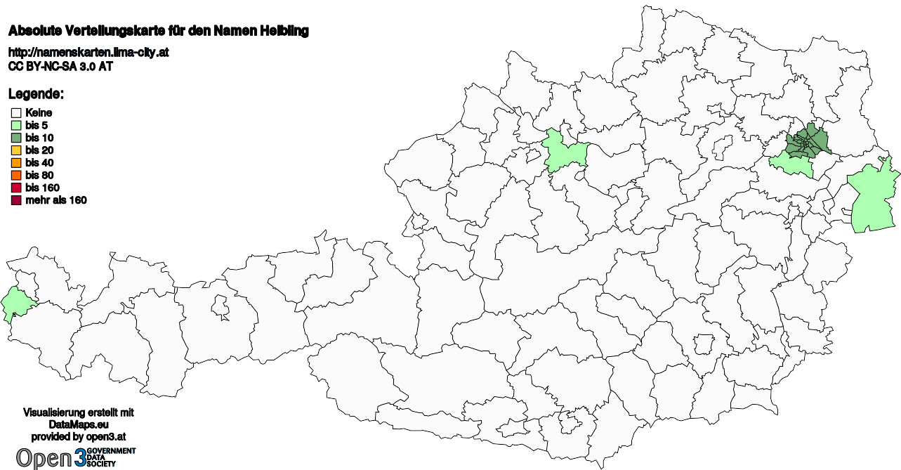 Absolute Verteilungskarten Nachnamen Helbling