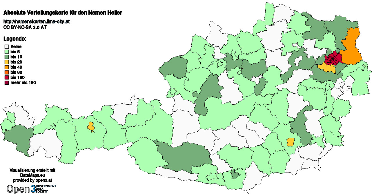 Absolute Verteilungskarten Nachnamen Heller