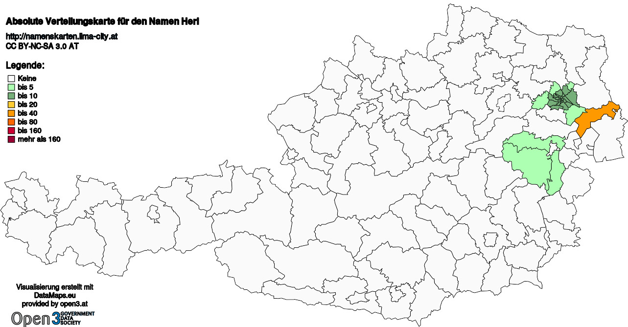 Absolute Verteilungskarten Nachnamen Herl