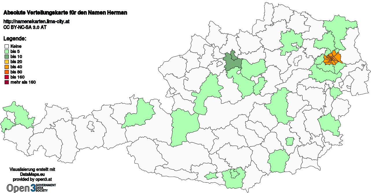 Absolute Verteilungskarten Nachnamen Herman