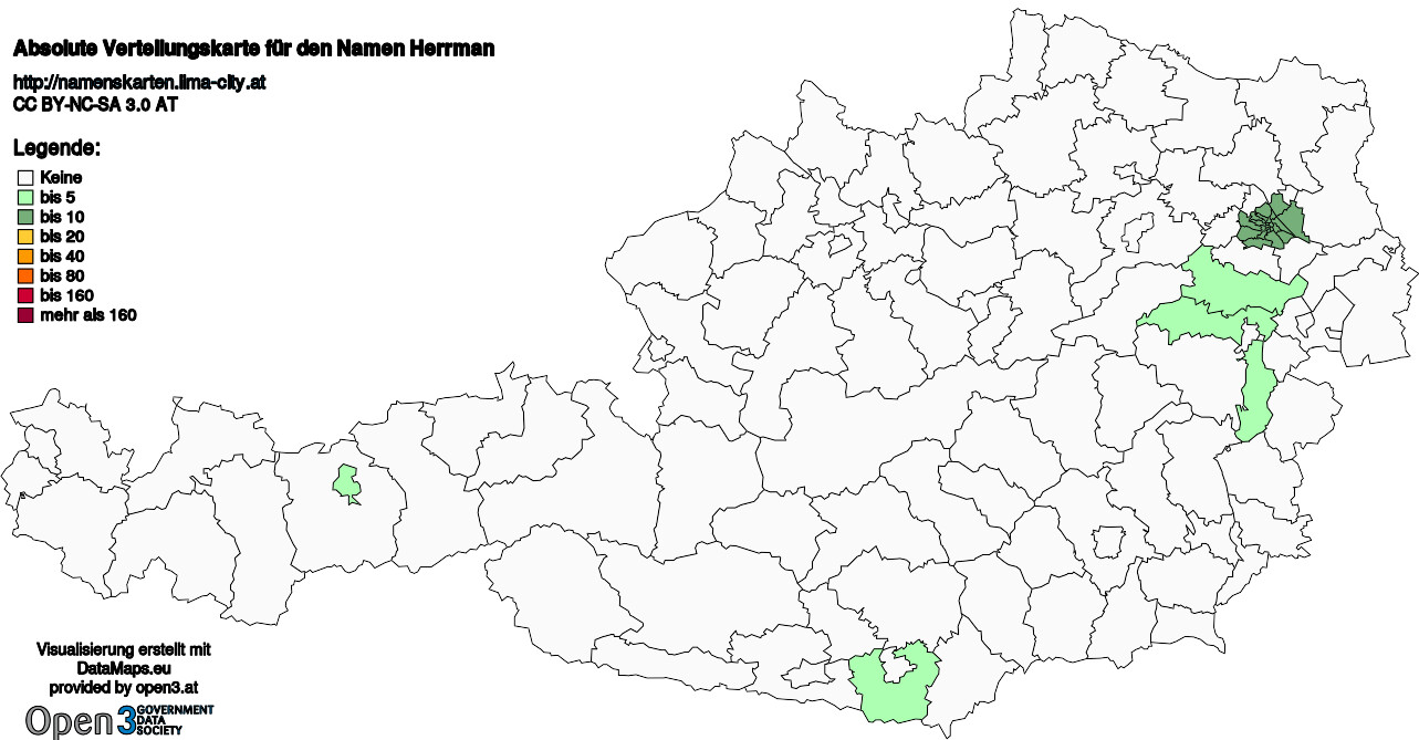 Absolute Verteilungskarten Nachnamen Herrman