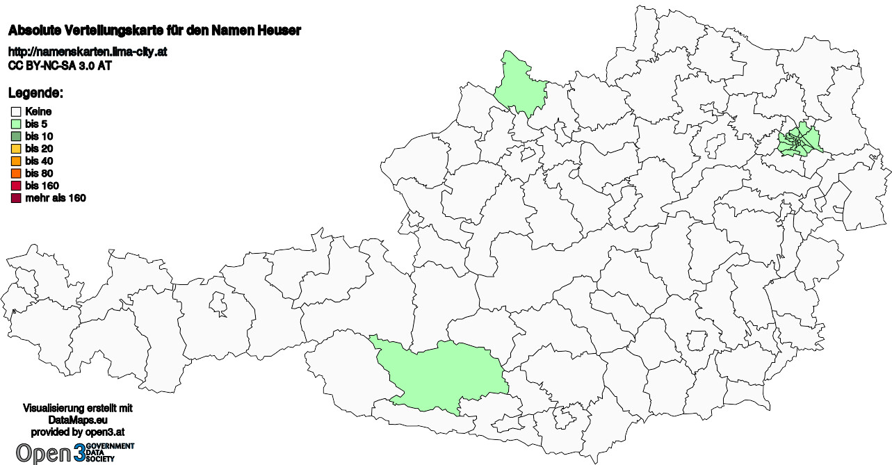 Absolute Verteilungskarten Nachnamen Heuser