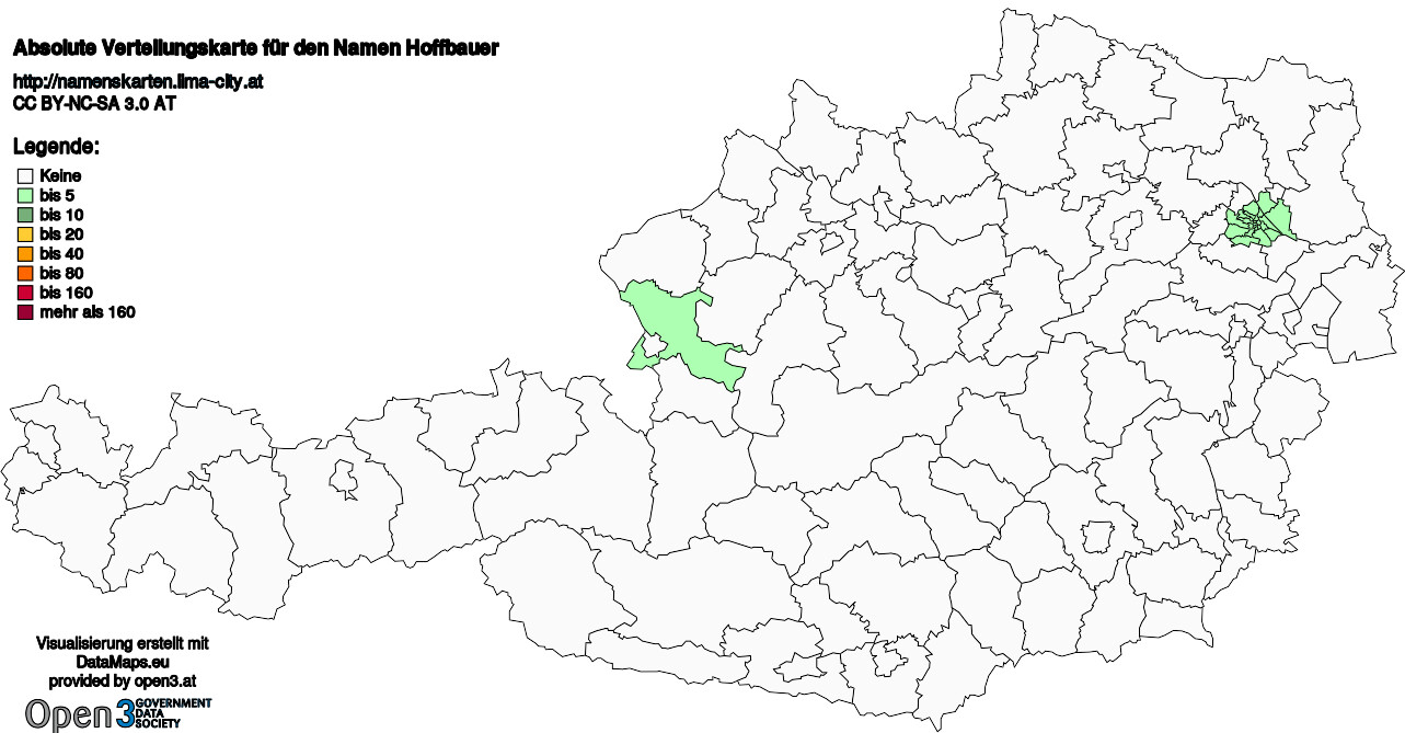Absolute Verteilungskarten Nachnamen Hoffbauer