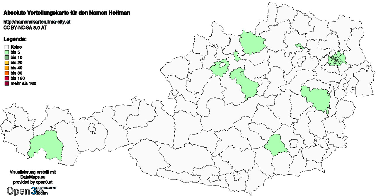 Absolute Verteilungskarten Nachnamen Hoffman