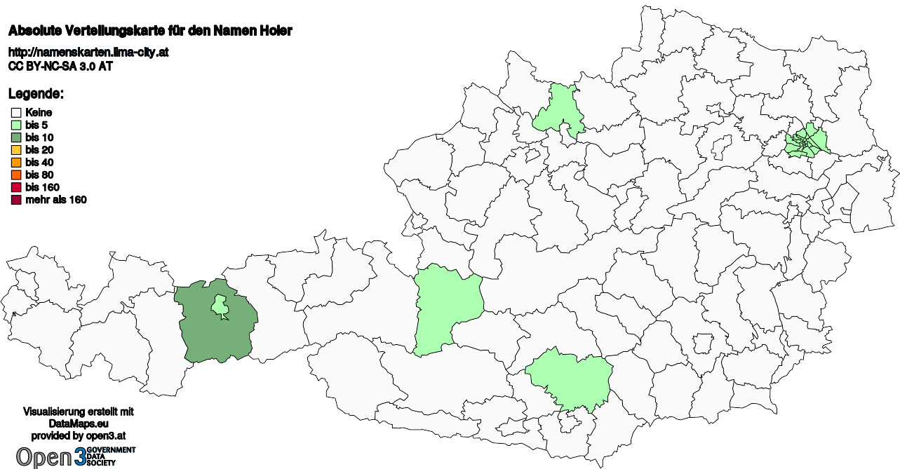 Absolute Verteilungskarten Nachnamen Holer