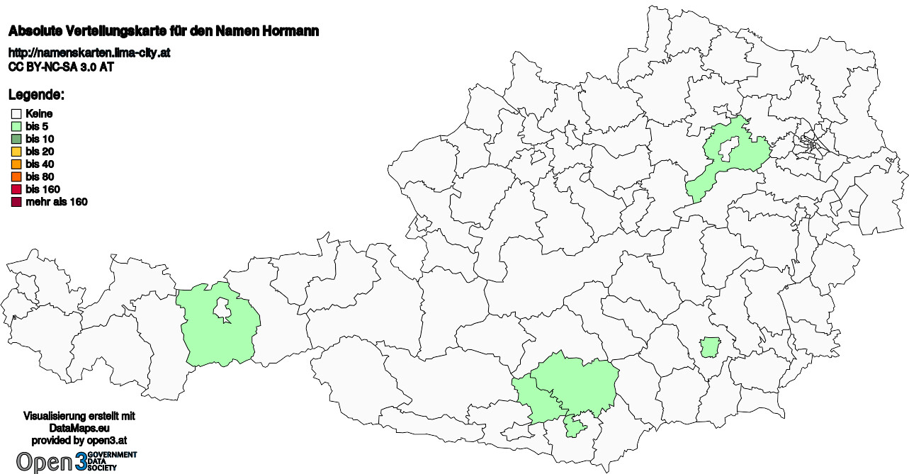 Absolute Verteilungskarten Nachnamen Hormann