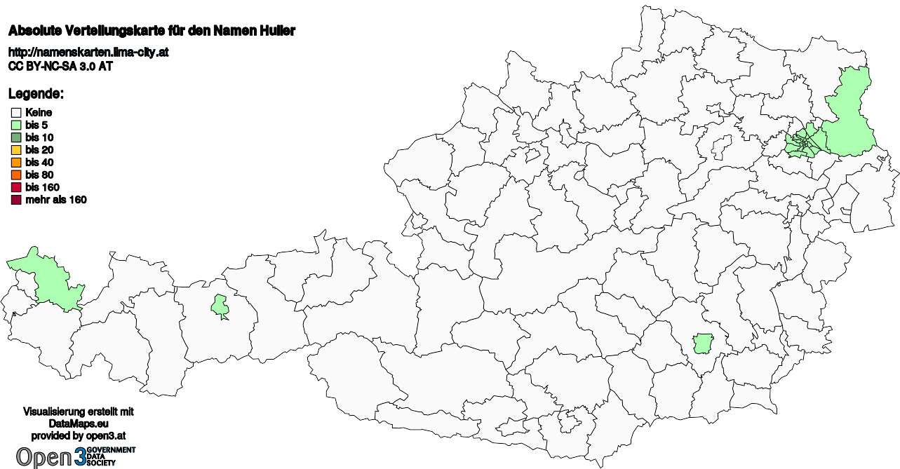Absolute Verteilungskarten Nachnamen Huller