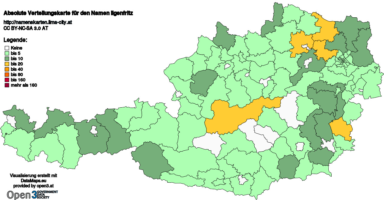 Absolute Verteilungskarten Nachnamen Ilgenfritz