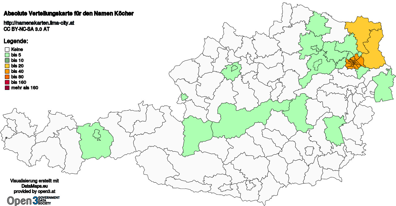 Absolute Verteilungskarten Nachnamen Köcher