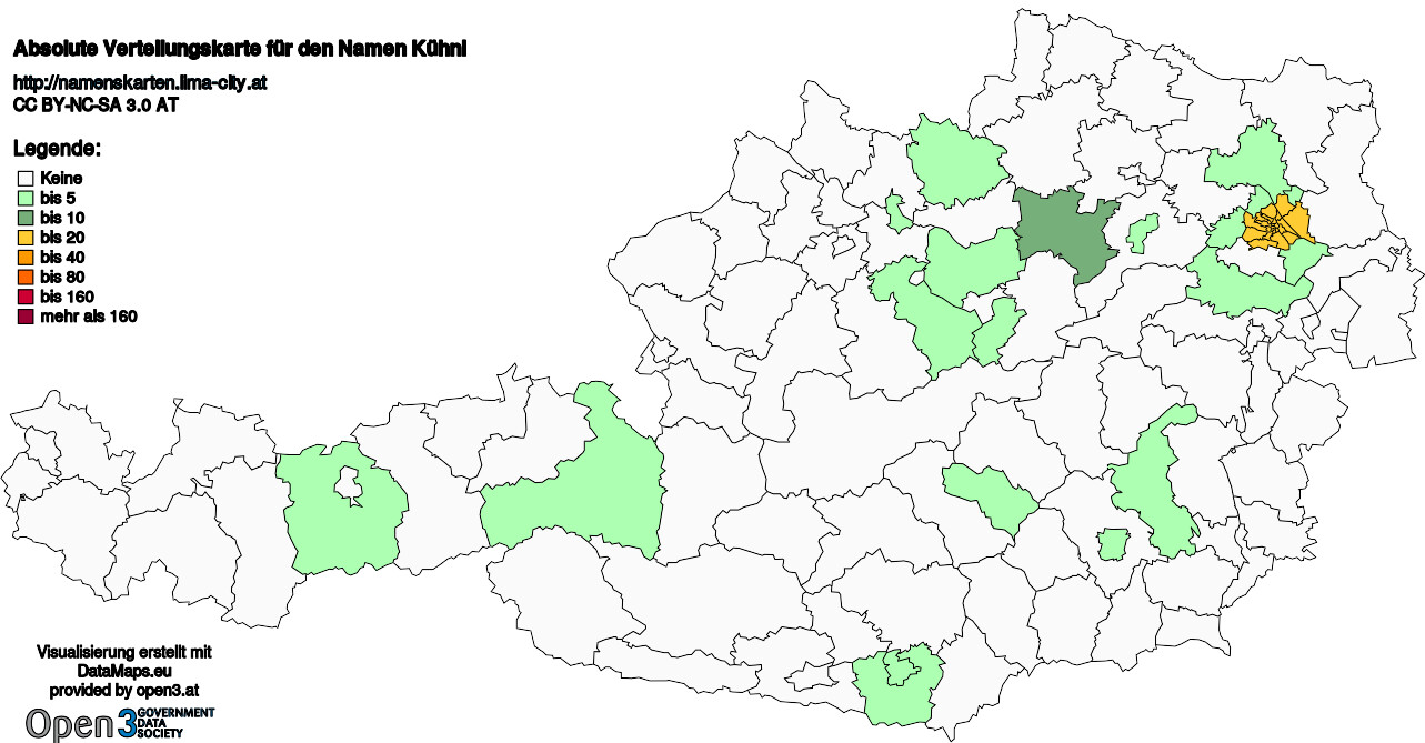 Absolute Verteilungskarten Nachnamen Kühnl