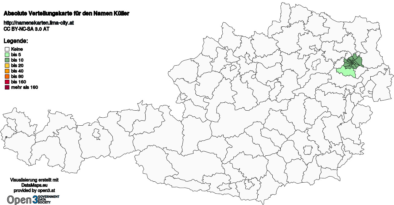 Absolute Verteilungskarten Nachnamen Küller