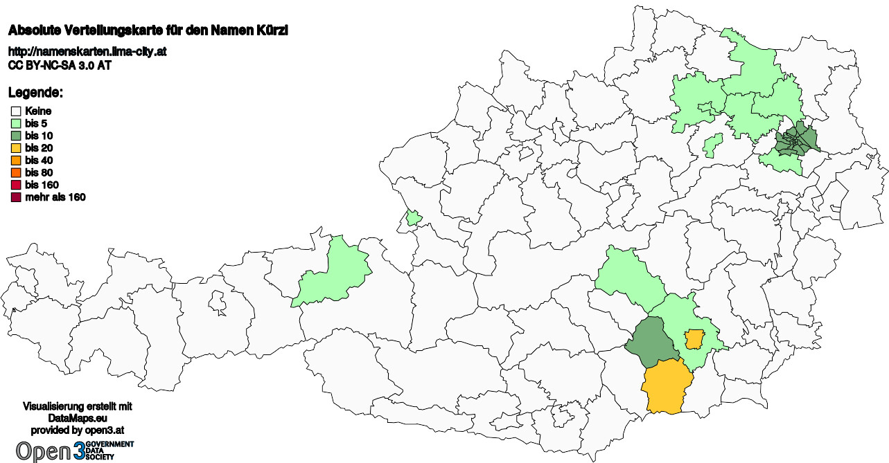 Absolute Verteilungskarten Nachnamen Kürzl