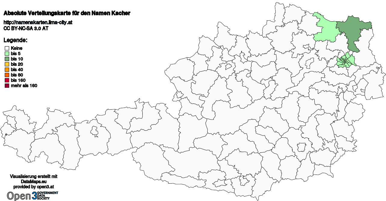 Absolute Verteilungskarten Nachnamen Kacher