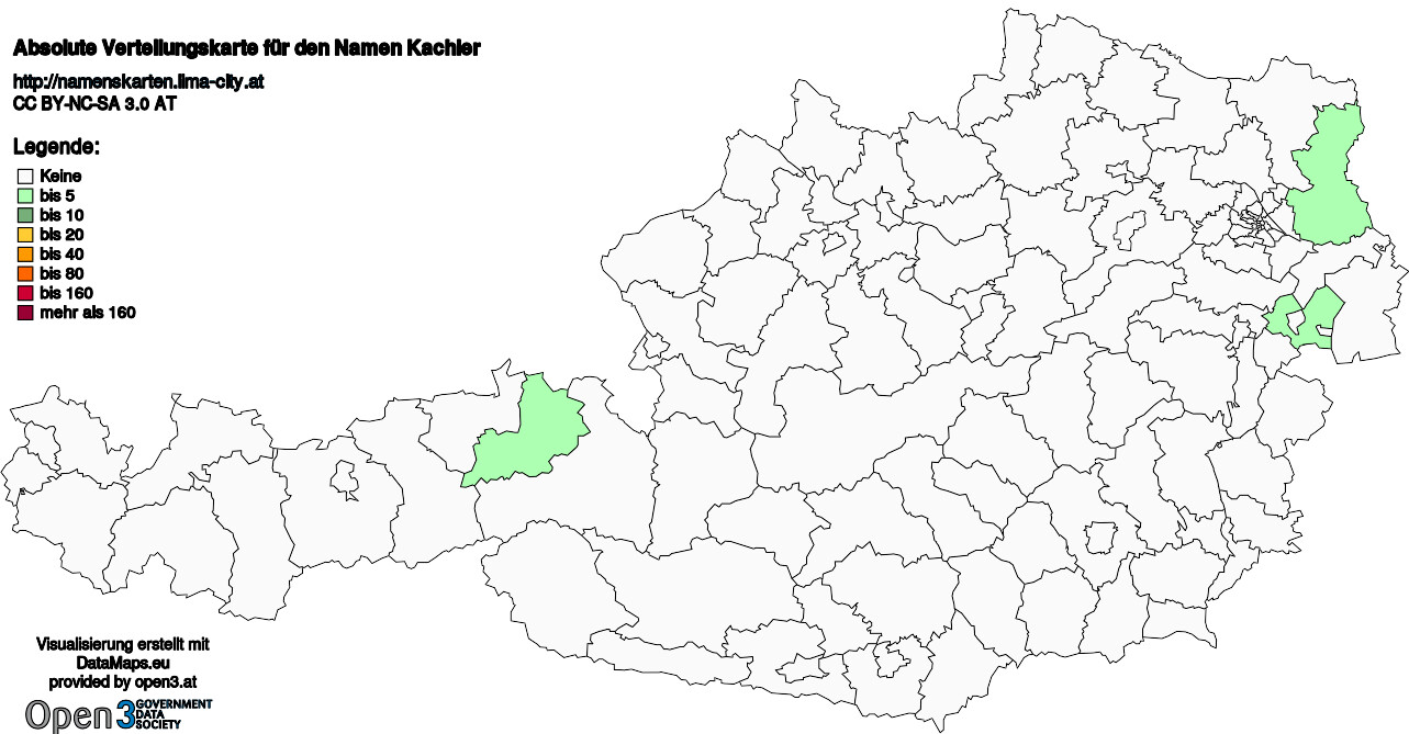 Absolute Verteilungskarten Nachnamen Kachler