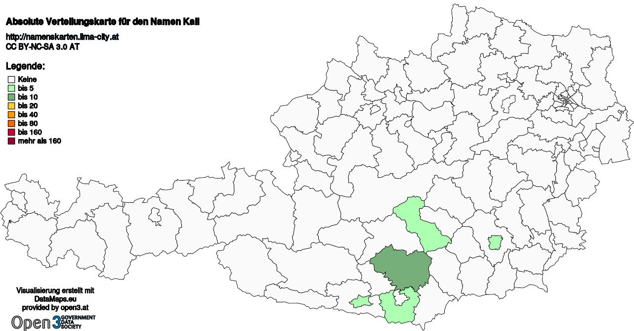 Absolute Verteilungskarten Nachnamen Kall