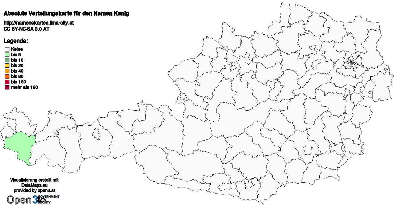 Absolute Verteilungskarten Nachnamen Kanig