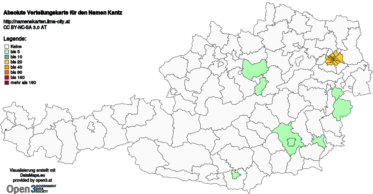 Absolute Verteilungskarten Nachnamen Kantz