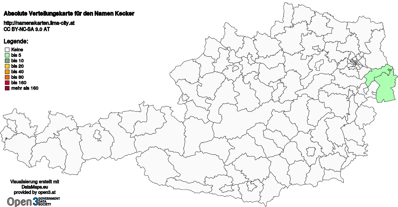Absolute Verteilungskarten Nachnamen Kecker