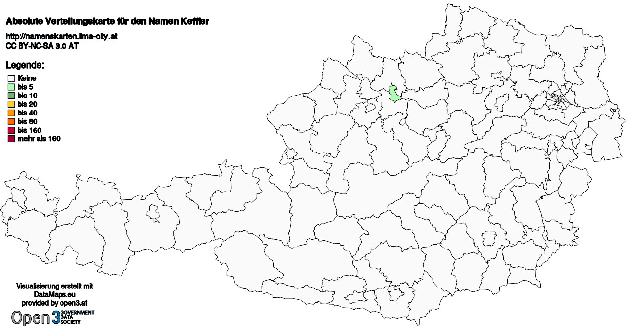 Absolute Verteilungskarten Nachnamen Keffler