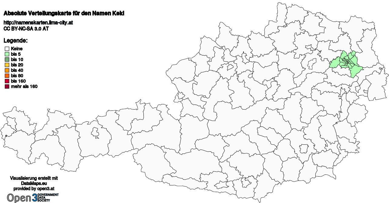 Absolute Verteilungskarten Nachnamen Kekl