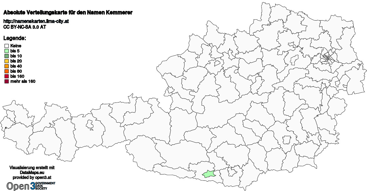 Absolute Verteilungskarten Nachnamen Kemmerer