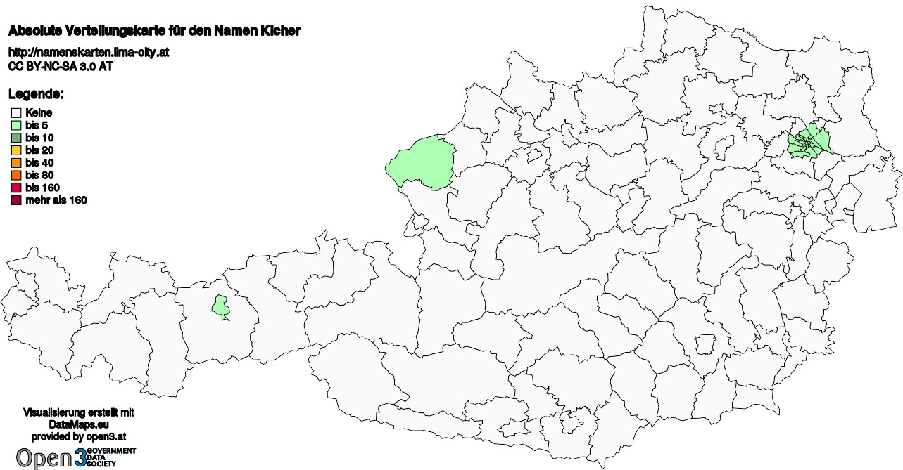 Absolute Verteilungskarten Nachnamen Kicher