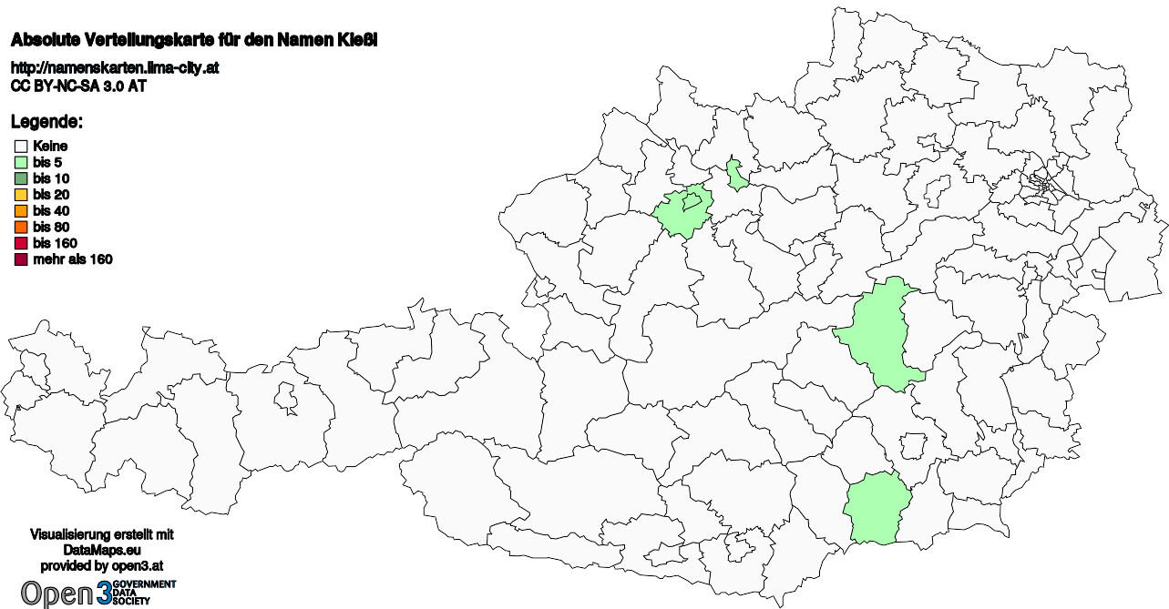Absolute Verteilungskarten Nachnamen Kießl