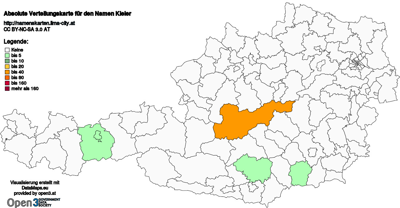 Absolute Verteilungskarten Nachnamen Kieler