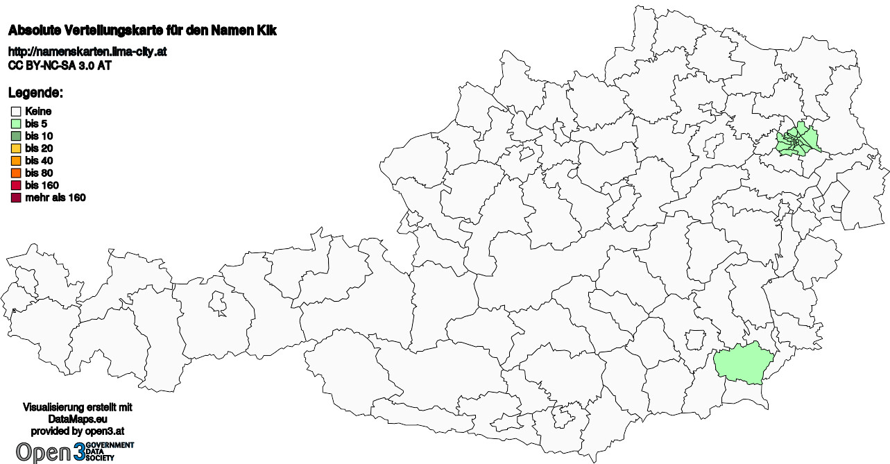 Absolute Verteilungskarten Nachnamen Kik