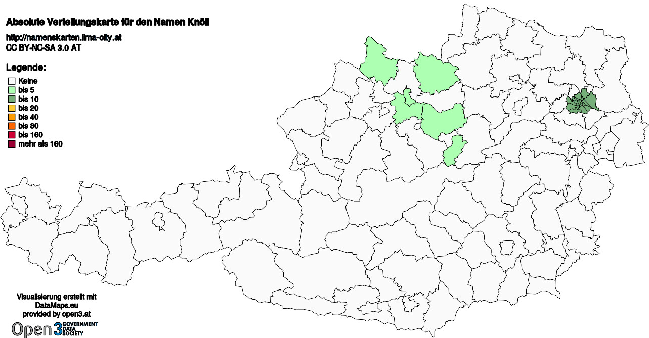 Absolute Verteilungskarten Nachnamen Knöll