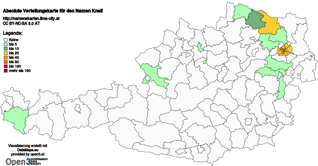 Absolute Verteilungskarten Nachnamen Knell