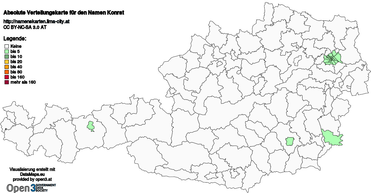 Absolute Verteilungskarten Nachnamen Konrat