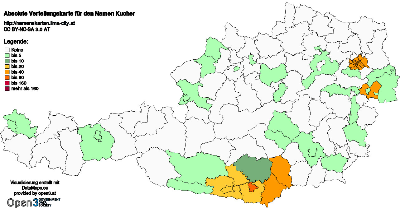 Absolute Verteilungskarten Nachnamen Kucher