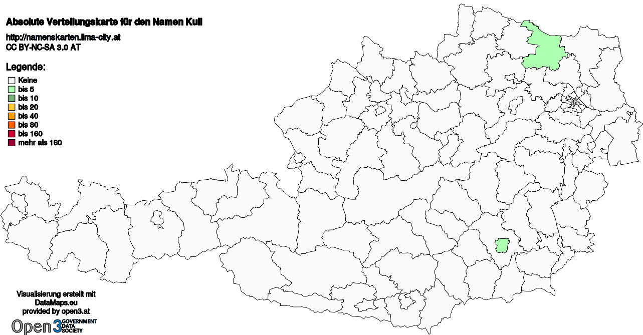 Absolute Verteilungskarten Nachnamen Kull