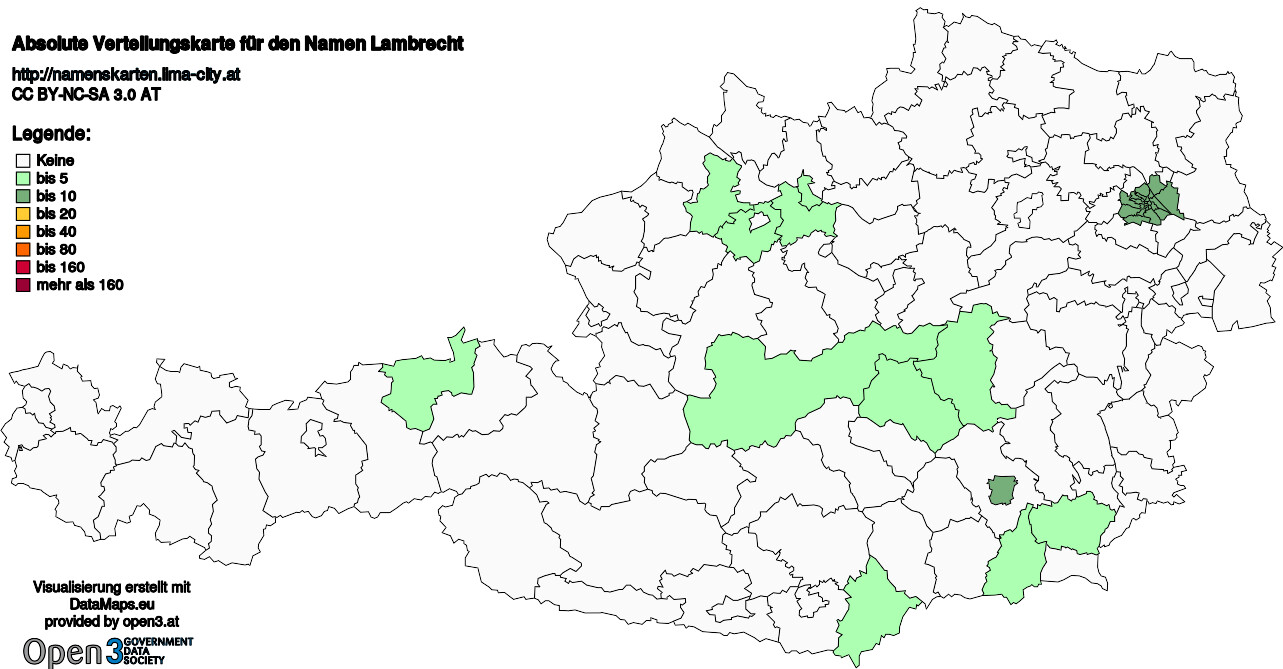 Absolute Verteilungskarten Nachnamen Lambrecht