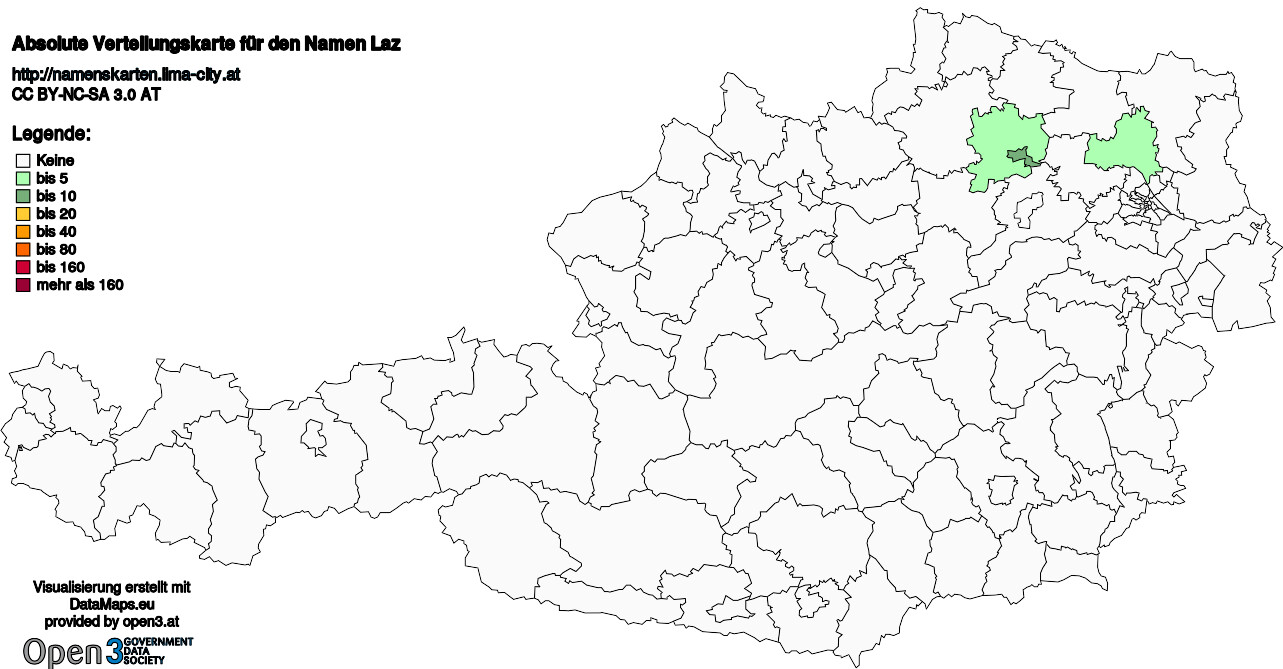 Absolute Verteilungskarten Nachnamen Laz