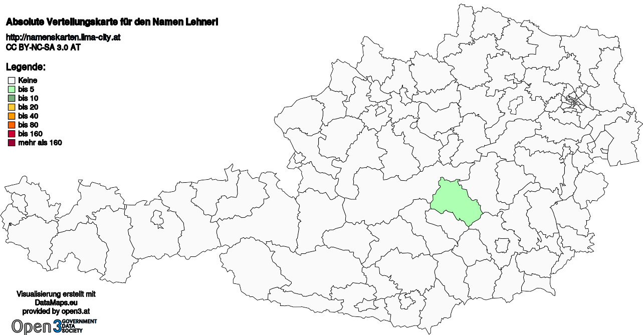 Absolute Verteilungskarten Nachnamen Lehnerl