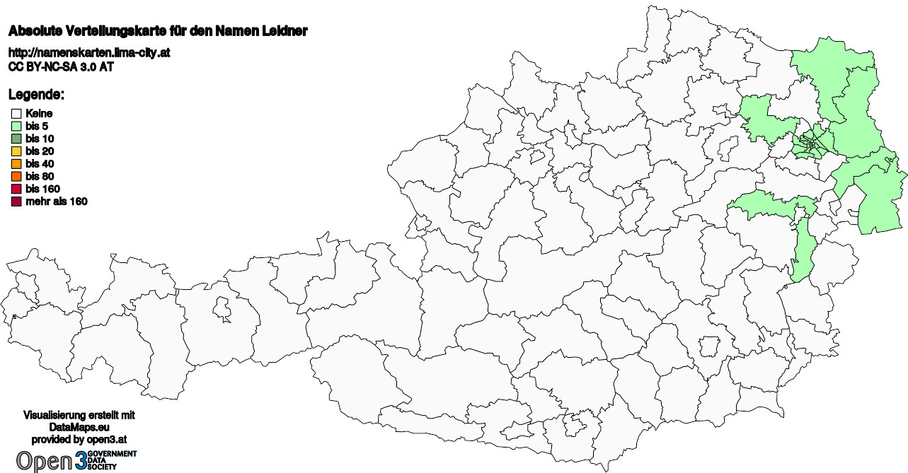 Absolute Verteilungskarten Nachnamen Leidner