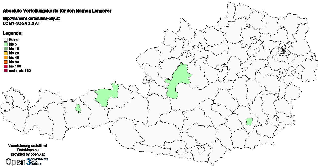Absolute Verteilungskarten Nachnamen Lengerer