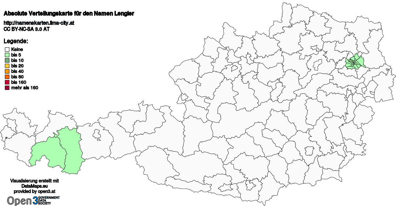 Absolute Verteilungskarten Nachnamen Lengler