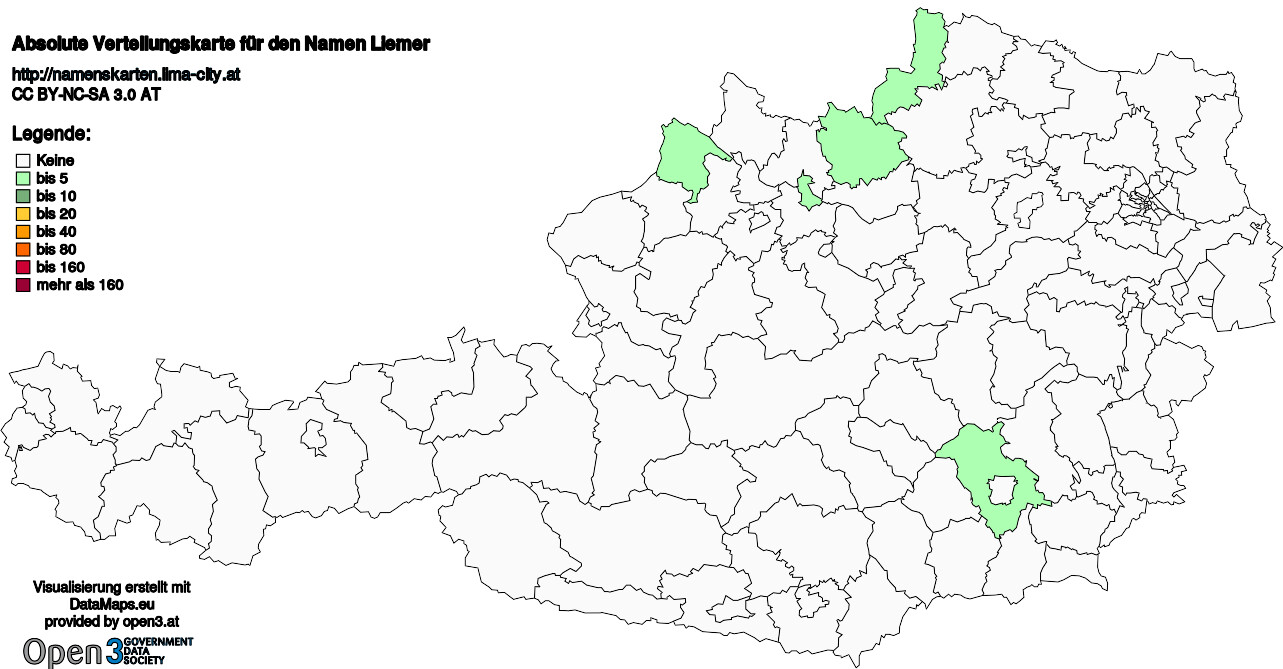 Absolute Verteilungskarten Nachnamen Liemer