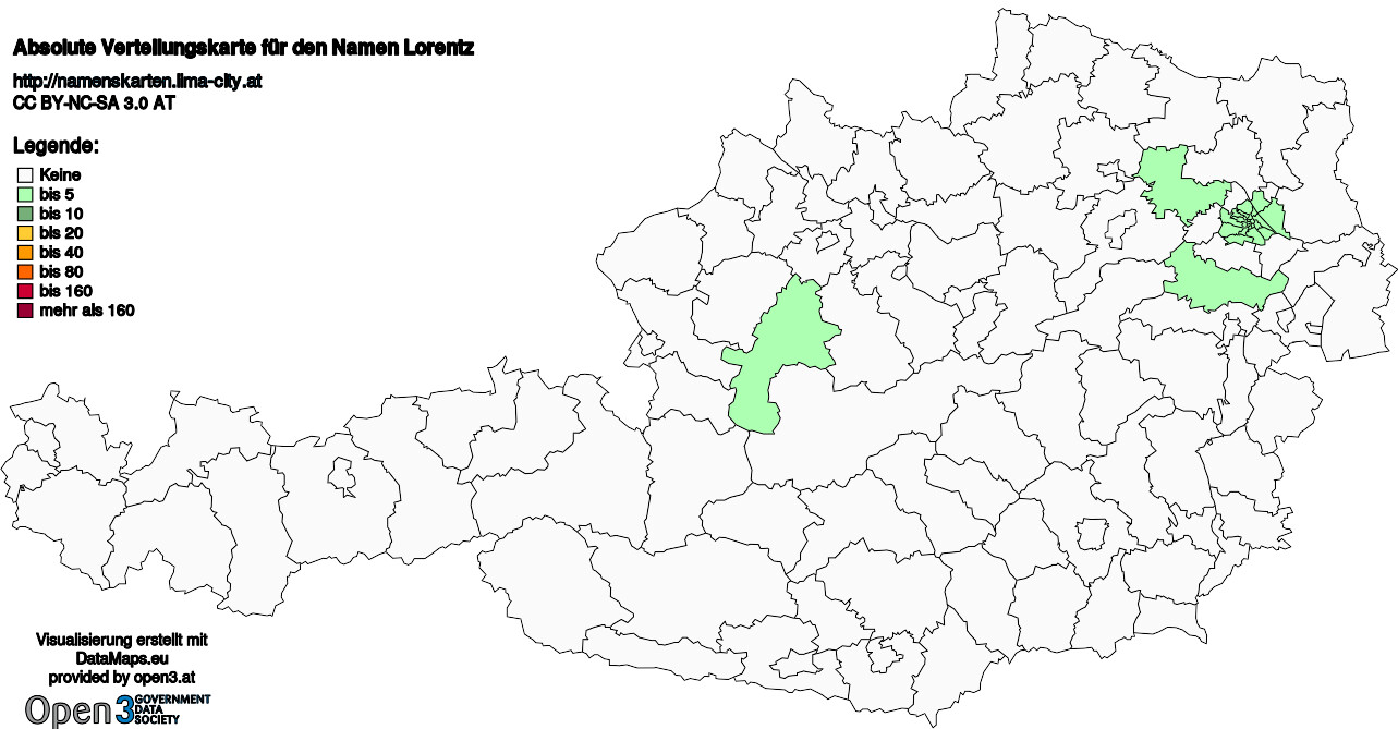 Absolute Verteilungskarten Nachnamen Lorentz
