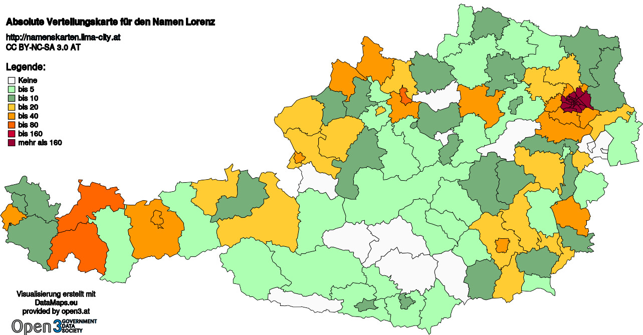 Absolute Verteilungskarten Nachnamen Lorenz