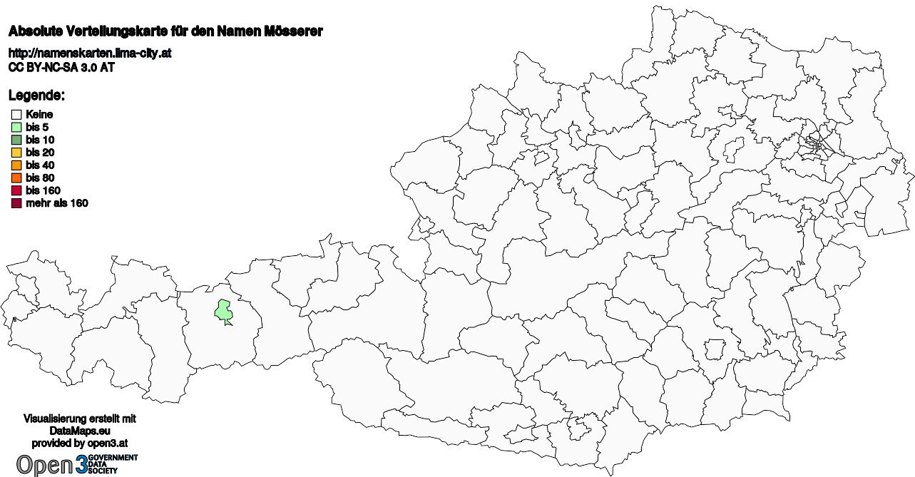 Absolute Verteilungskarten Nachnamen Mösserer