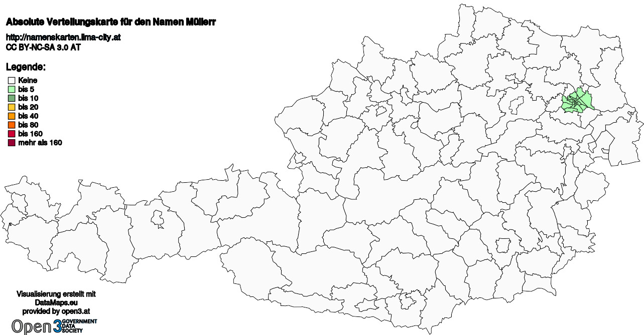 Absolute Verteilungskarten Nachnamen Müllerr
