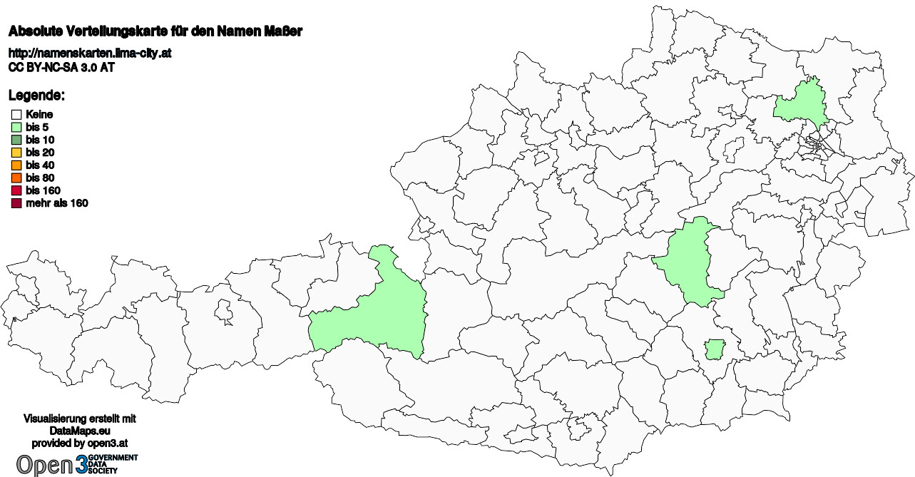Absolute Verteilungskarten Nachnamen Maßer
