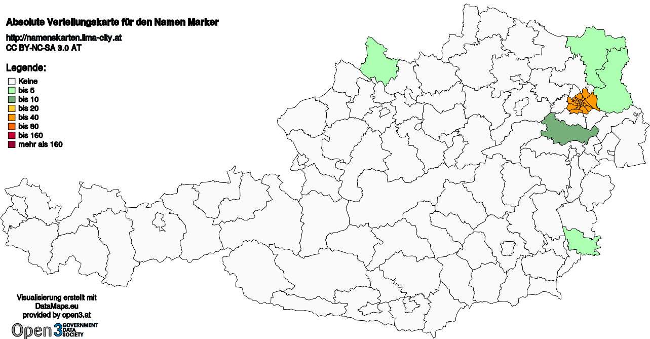 Absolute Verteilungskarten Nachnamen Marker