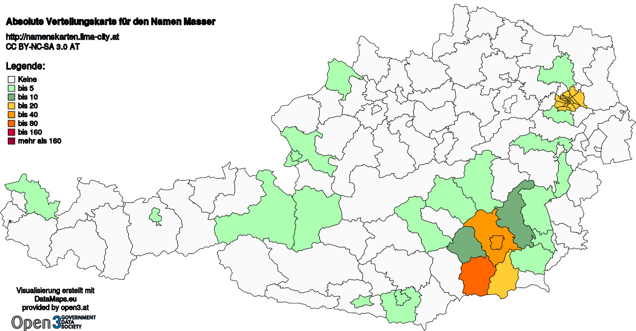 Absolute Verteilungskarten Nachnamen Masser