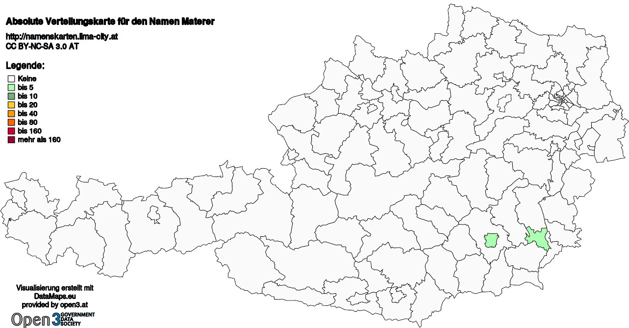 Absolute Verteilungskarten Nachnamen Materer