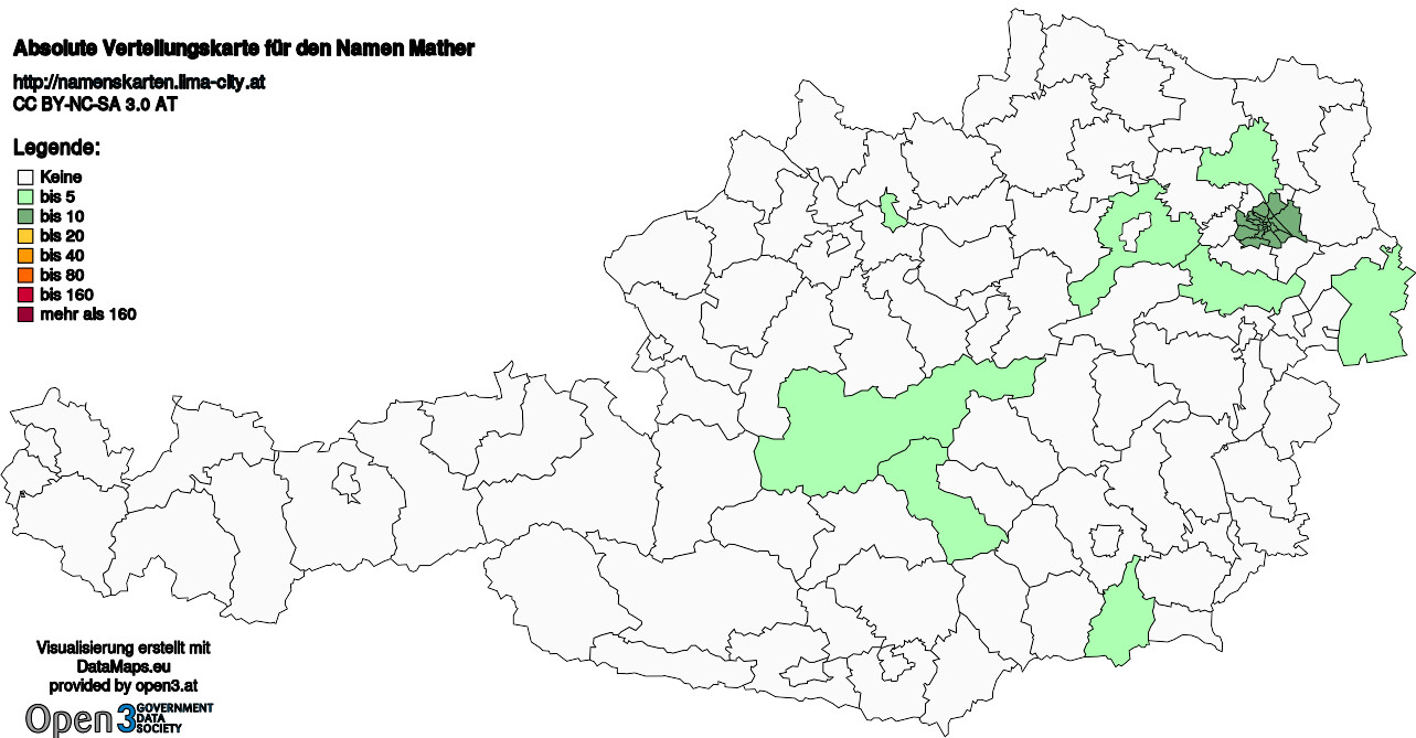 Absolute Verteilungskarten Nachnamen Mather